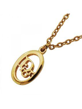 Dior Necklace Logo Oval Gold Plated